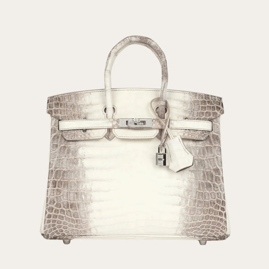 Hermès Himalaya Birkin 25 Niloticus Crocodile Diamond Encrusted Palladium Hardware