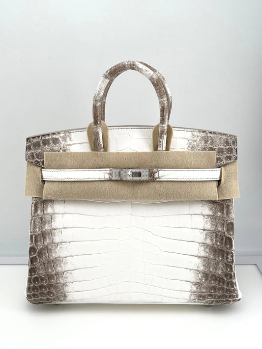 Hermès Himalaya Birkin 25 Niloticus Crocodile Diamond Encrusted Palladium Hardware