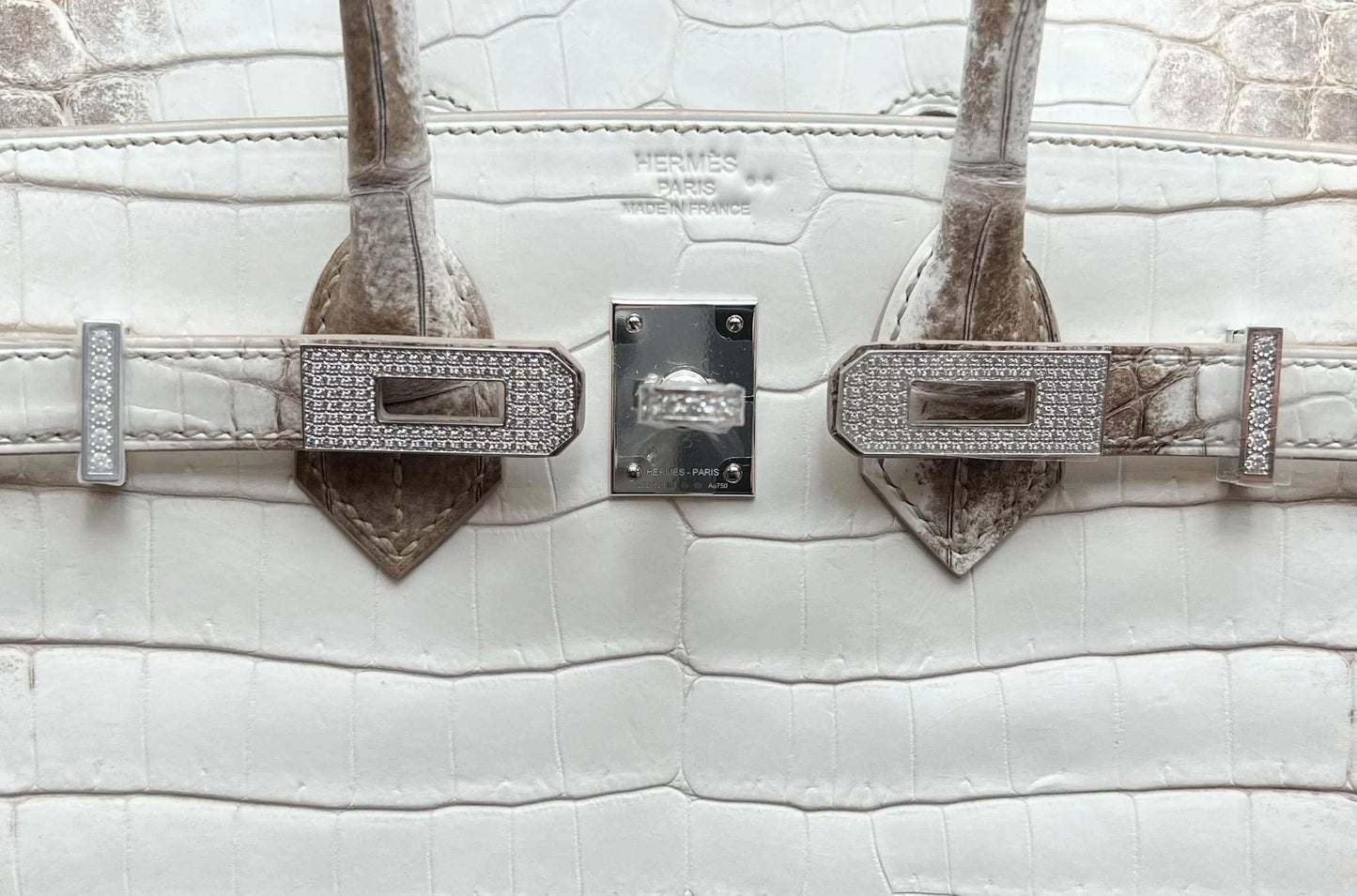 Hermès Himalaya Birkin 25 Niloticus Crocodile Diamond Encrusted Palladium Hardware